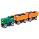 Hape diesel goederentrein 5 delig/oranje/zwart - Groen