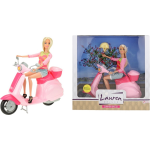 Toi-Toys Toi Toys Lauren tienerpop op scooter 28 cm - Roze