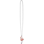 Boland ketting Flamingo dames 30 cm zilver/roze