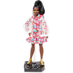 Barbie tienerpop BMR1959 gebloemde hoodiejurk 36 cm - Rood