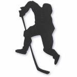 Happy Moments silhouette ijshockey speler 54 x 64 mm 10 stuks - Zwart