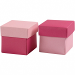 Creotime vouwkartonnen doosjes 5,5 x 5,5 x 5,5 cm 10 stuks - Roze