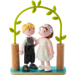 HABA Little Friends poppenhuispoppen Bruidspaar 9,5 cm PVC/wit - Zwart