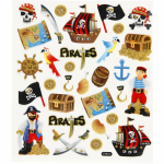 Creotime stickervel piraten glitter 16,5 x 15 cm 31 stuks