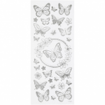 Creotime stickers vlinder zilver 10 x 24 cm 28 delig - Silver