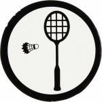 Happy Moments silhouette badminton racket zwart/wit 25 mm 20 stuks