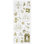 Creotime stickers kerst 10 x 24 cm 26 delig - Goud