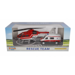 Top1Toys 2 Play ambulanceset diecast 2 delig - Rood