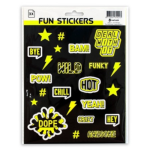 Verhaak stickers Kixx 14,8 x 21 cm A5 folie zwart/ 3 vellen - Geel