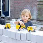 New Classic Toys bouwvoertuigen junior hout geel 3 delig