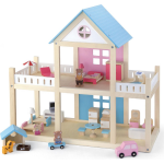Viga Toys poppenhuis met inrichting 50 x 41,7 x 22 cm hout