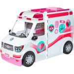 Mattel Barbie poppenhuis 2 in 1 ambulance meisjes 46 cm wit/ - Roze