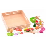 Joueco Jouéco saladeset in houten tray 32 x 30 x 7 cm 29 delig