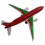 Johntoy vliegtuig met licht en geluid pull back 18 cm - Rood