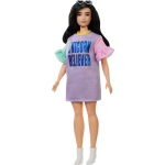 Mattel Barbie Fashionistas tienerpop paarse jurk meisjes 33 cm