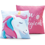 Arditex kussen Unicorn meisjes 40 x 40 cm polyester/blauw - Roze
