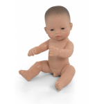 Miniland babypop Aziatisch jongen 32 cm bruin