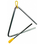 Bino triangel junior 16,5 cm metaal zilver/geel 2 delig
