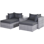 Garden Impressions - Verona Balkon Loungeset - 5 Delig - Wicker - Cloudy Grey - Grijs