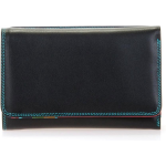 Mywalit Medium Tri-Fold Wallet Outer Zip Portemonnee Black/ Pace - Zwart