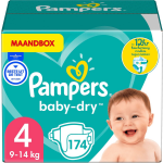Pampers Baby-dry - Maat 4 (Maxi) 9-14 Kg - Maandbox 174 Stuks - Luiers