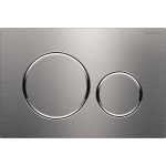 Geberit Sigma20 bedieningspaneel, plaat geborsteld RVS, knoppen geborsteld RVS, ringen gepolijst RVS
