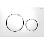 Geberit Sigma20 bedieningspaneel voor frontbediening (lxbxh) 164 x 246 x 11 mm, plaat, knoppen, ringen glans-chroom - Wit