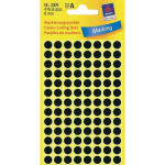 Avery Ronde Etiketten Diameter 8 Mm, Zwart, 416 Stuks - Wit