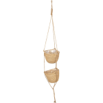 Clayre & Eef Manden Hangend Verticaal - Ø 24*160 Cm - Creme - Zeegras - Rond - - 6ro0456 - Beige