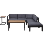 Beliani Messina Loungeset Aluminium 233 X 233 Cm - Zwart