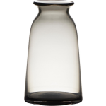 Bellatio Design Transparante Home-basics Grijze Vaas/vazen Van Glas 23.5 X 12.5 Cm - Bloemen/takken/boeketten Vaas Voor Binnen Gebruik - Grijs