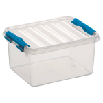 Sunware Q-line Opberg Boxen/opbergdozen 2 Liter 20 X 15 X 10 Cm Kunststof - Bakken Kunststof Transparant/blauw