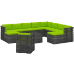 Vidaxl 12-delige Loungeset Met Kussens Pallet Massief Grenenhout - Groen