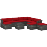 Vidaxl 12-delige Loungeset Met Kussens Pallet Massief Grenenhout - Rood