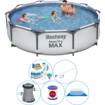 Bestway Steel Pro Max Rond 305x76 Cm - 6-delig - Zwembad Pakket - Grijs