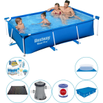 Bestway Steel Pro Rechthoekig 259x170x61 Cm - Zwembad Combi Deal - Blauw