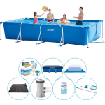 Intex Frame Pool Rechthoekig 450x220x84 Cm - Zwembad Pakket - Blauw