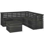 Vidaxl 6-delige Loungeset Pallet Massief Grenenhout Donker - Grijs