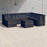 Vidaxl 8-delige Loungeset Pallet Massief Grenenhout Donker - Gris