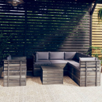 Vidaxl 7-delige Loungeset Met Kussens Pallet Massief Grenenhout - Grijs