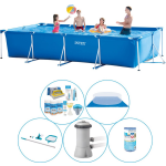 Intex Frame Pool Rechthoekig 450x220x84 Cm - 6-delig - Zwembad Combi Deal - Blauw