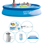 Intex Easy Set Rond 396x84 Cm - 6-delig Zwembad Inclusief Accessoires - Blauw