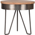 LABEL51 Bijzettafel Saran - Antiek - Metaal - Rond - 44 Cm - Grijs