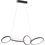 BES LED Led Hanglamp - Trion Rondy - 37w - Warm Wit 3000k - Rechthoek - Mat - Aluminium - Zwart