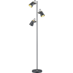 BES LED Led Vloerlamp - Trion Edwy - E14 Fitting - 3-lichts - Rond - Mat - Aluminium - Zwart