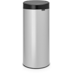 Brabantia Touch Bin Afvalemmer - 30 Liter - Metallic Grey With Matt Black Steel Lid - Grijs