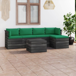 Vidaxl 6-delige Loungeset Met Kussens Pallet Massief Grenenhout - Groen