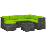 Vidaxl 8-delige Loungeset Met Kussens Pallet Massief Grenenhout - Groen