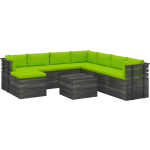 Vidaxl 9-delige Loungeset Met Kussens Pallet Massief Grenenhout - Groen