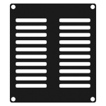 Caymon CASY202/B ventilatieplaatje staal, 2 modules breed voor CASY-chassis